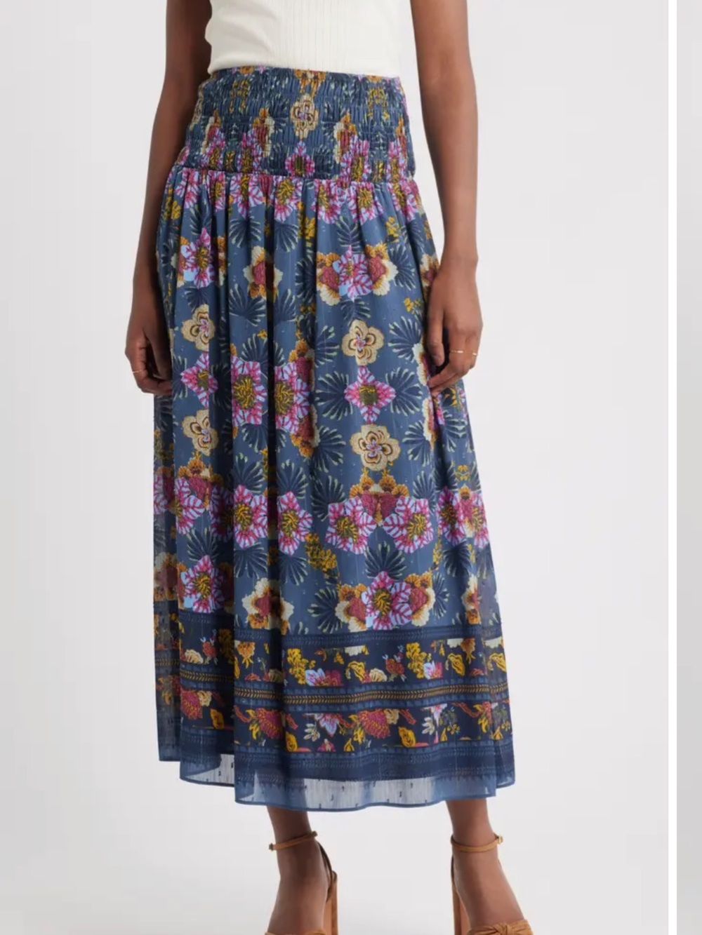 Treasure & Bond Smocked Waist
Maxi Skirt